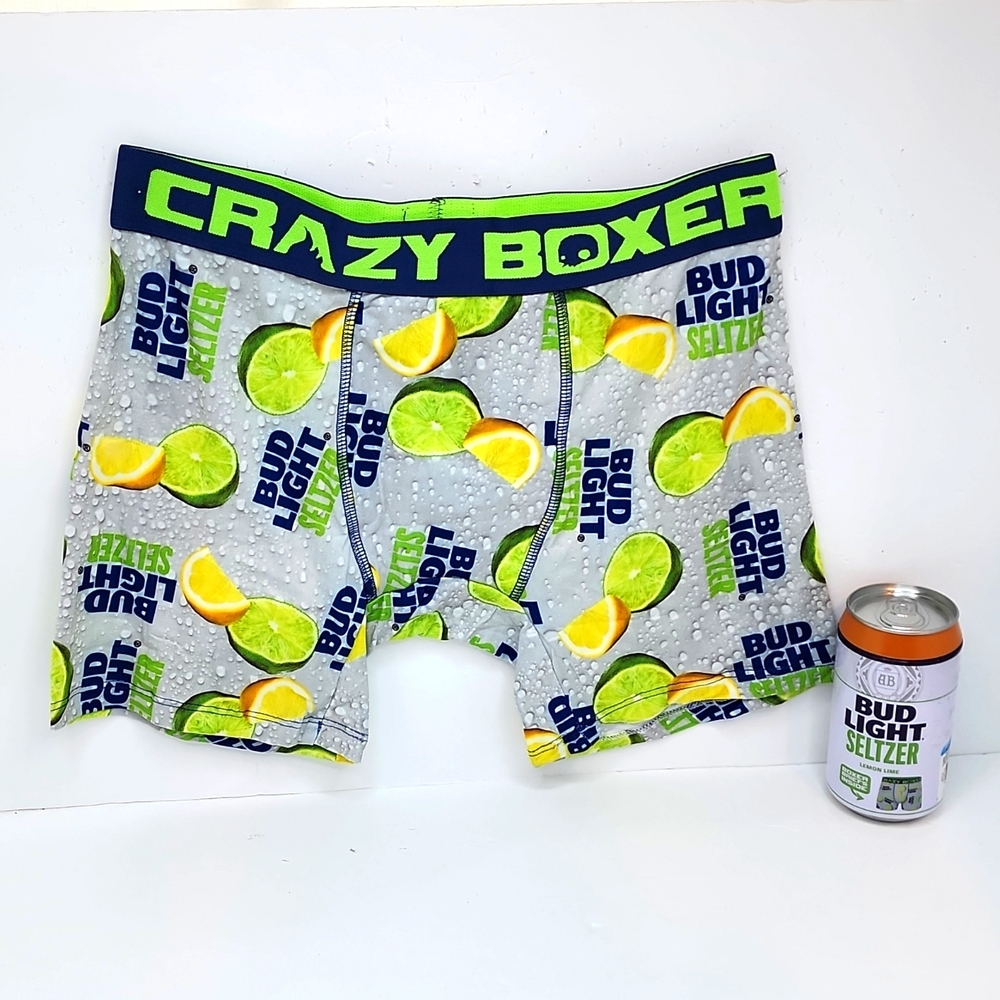 CRAZY BOXER, BUD LIGHT SELTZER GREEN, GREY BLUE COLOR SMALL (S) SIZE